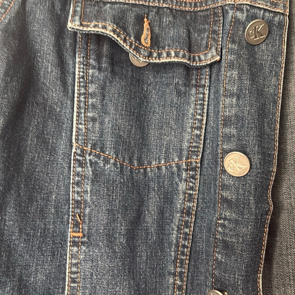 Calvin Klein Blue Denim Overalls Classic Style